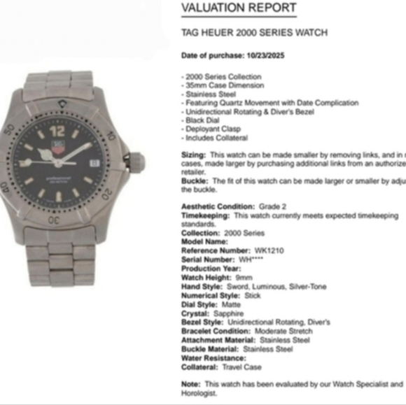 EUC Authentic TAG HEUER 2000 SERIES WATERPOOF LUXURY WATCH - Picture 4 of 11